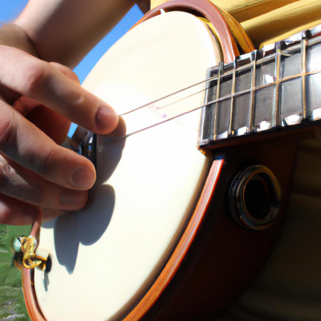 Person playing a banjo instrument