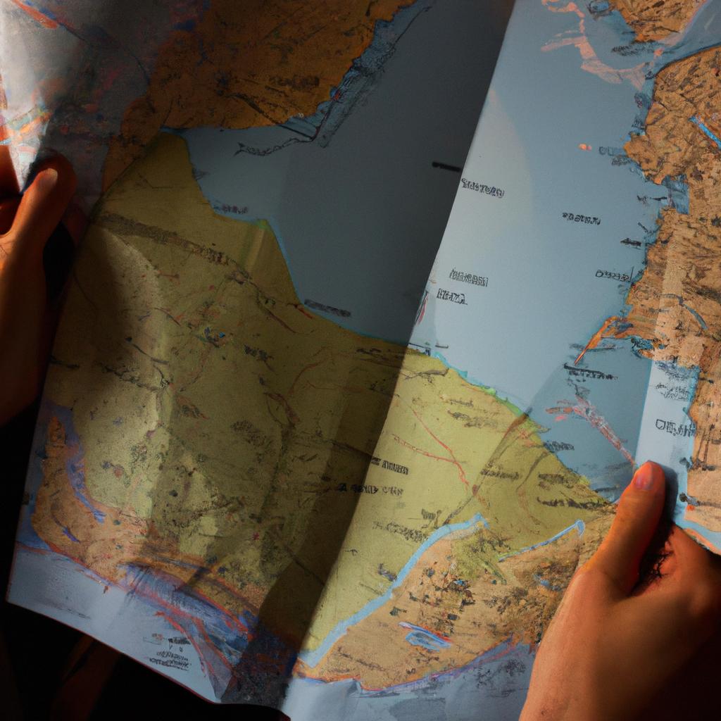 Person holding a travel map