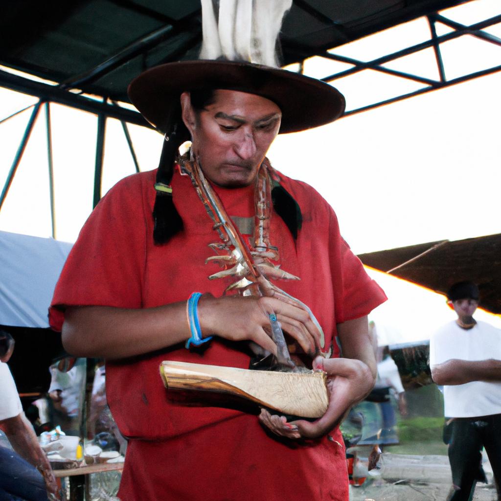 Indigenous musician performing at festival